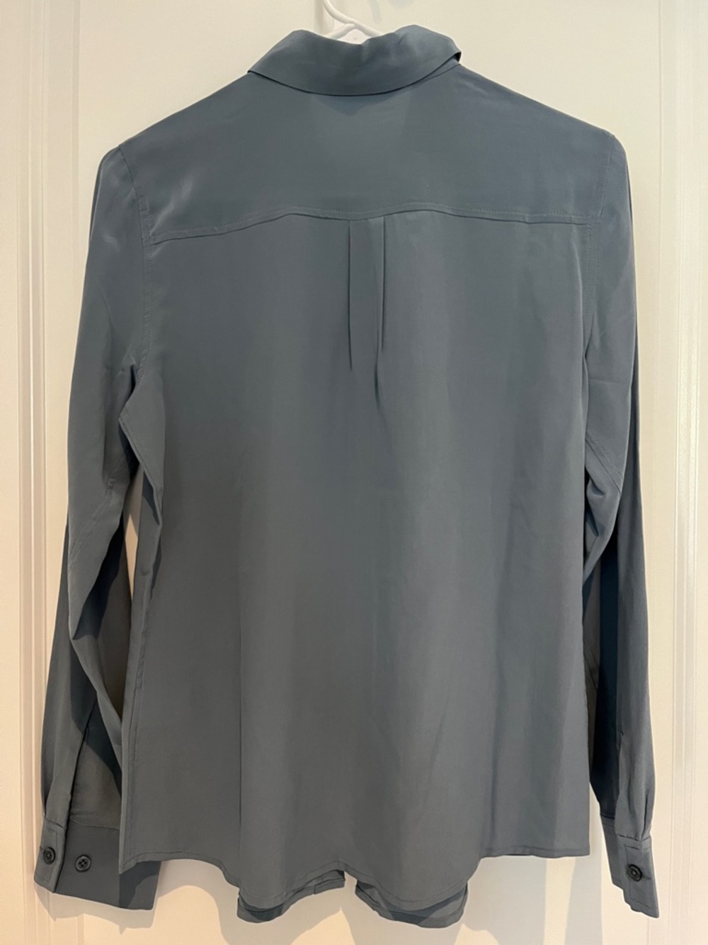 Orvis Slate Blue Silk Button-Up Shirt - Picture 3 of 5